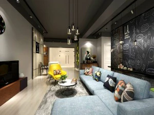 スタイリッシュな前衛的なリビングルームのデザイン 112 3Dモデル