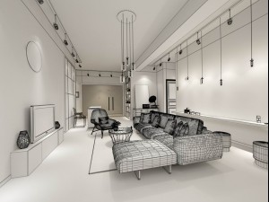 stylish avant-garde living room design 112 3D Model
