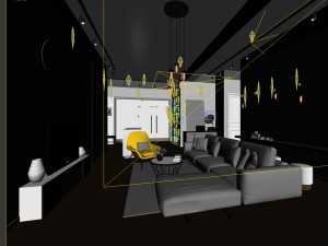 stylish avant-garde living room design 112 3D Model
