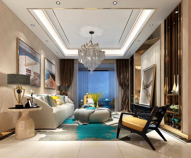stylish avant-garde living room design 113 3D 모델 .c4d .max .obj .3ds .fbx .stl .blend 
