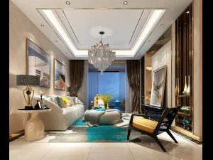 elegante dise&ntilde;o de sala de estar vanguardista 113 Modelo 3D