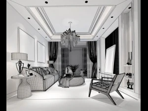 stylish avant-garde living room design 113 3D Model