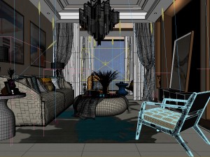 stylish avant-garde living room design 113 3D 모델