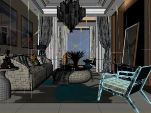 stylish avant-garde living room design 113 3D Model