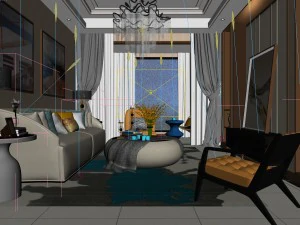 stylish avant-garde living room design 113 3D Model