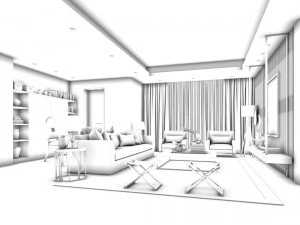 stylish avant-garde living room design 114 3D Model