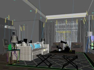 stylish avant-garde living room design 114 3D Model