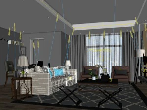 stylish avant-garde living room design 114 3D Model
