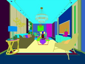 stylish avant-garde living room design 115 3D Model
