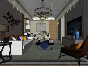 stylish avant-garde living room design 115 3D Model
