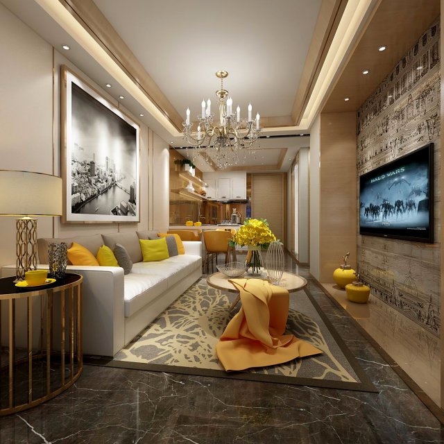 stylish avant-garde living room design 116 Modèle 3D .c4d .max .obj .3ds .fbx .stl .blend