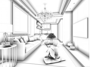 stylish avant-garde living room design 116 Modèle 3D