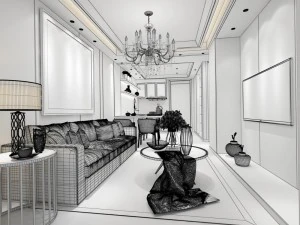 stylish avant-garde living room design 116 3D Model
