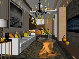 stylish avant-garde living room design 116 Modèle 3D