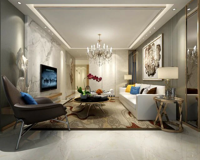 stylish avant-garde living room design 117 3D Model .c4d .max .obj .3ds .fbx .stl .blend