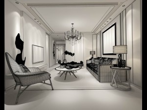 stylish avant-garde living room design 117 3D Модель