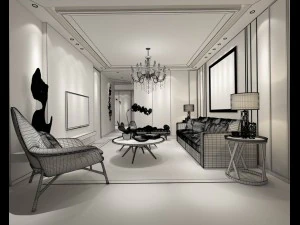stylish avant-garde living room design 117 3D Model