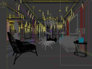 stylish avant-garde living room design 117 3D Model