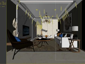 stylish avant-garde living room design 117 3D Model