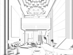 stylish avant-garde living room design 118 3D-Modell