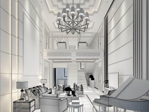 stylish avant-garde living room design 118 3D-Modell