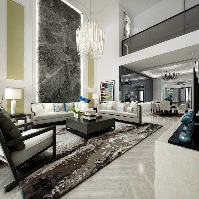stylish avant-garde living room design 119 3D 모델 .c4d .max .obj .3ds .fbx .stl .blend 