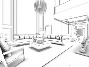 stylish avant-garde living room design 119 3D 모델