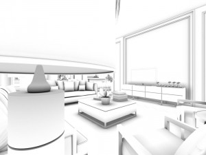 stylish avant-garde living room design 119 3D 모델