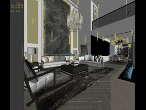 stylish avant-garde living room design 119 3D 모델