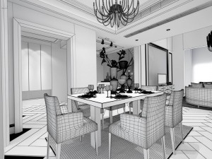 stylish avant-garde living room design 119 3D 모델