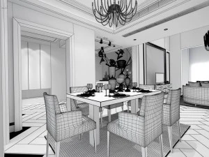 stylish avant-garde living room design 119 3D Model