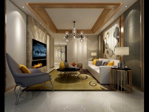 stylish avant-garde living room design 120 3D मॉडल