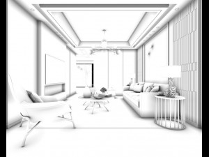 stylish avant-garde living room design 120 3D 모델