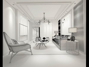 stylish avant-garde living room design 120 3D 모델