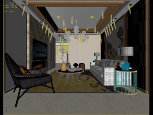 stylish avant-garde living room design 120 3D 모델