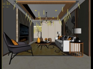 stylish avant-garde living room design 120 3D 모델