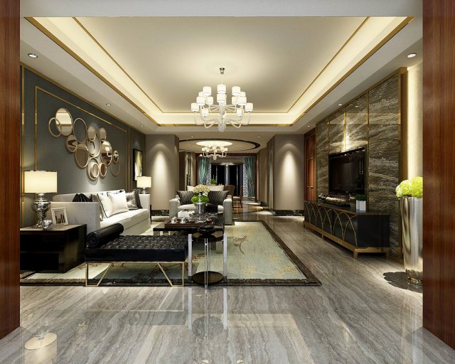 stylish avant-garde living room design 121 3D मॉडल .c4d .max .obj .3ds .fbx .stl .blend 