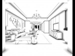 stylish avant-garde living room design 121 3D मॉडल