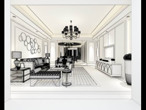 stylish avant-garde living room design 121 3D मॉडल