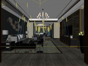 stylish avant-garde living room design 121 3D मॉडल