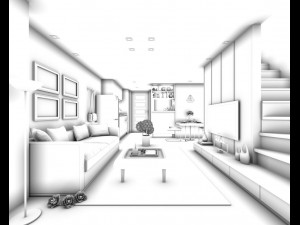 stylish avant-garde living room design 123 Modelo 3D
