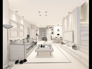stylish avant-garde living room design 123 Modelo 3D