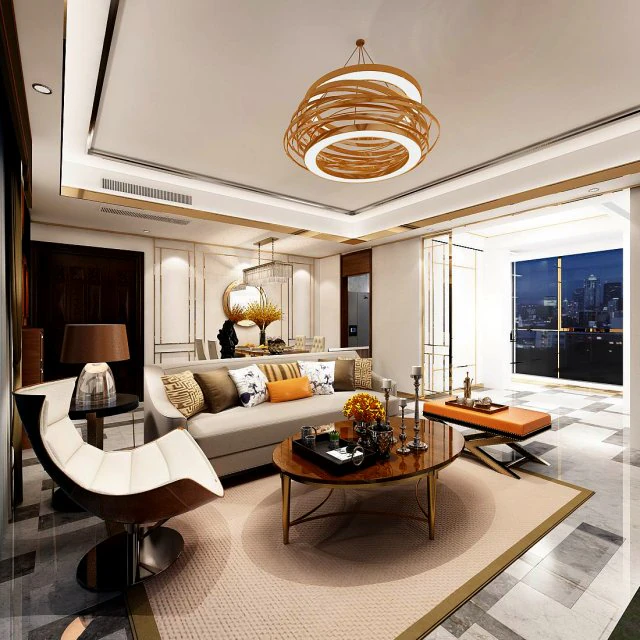 stylish avant-garde living room design 124 3D Model .c4d .max .obj .3ds .fbx .stl .blend 