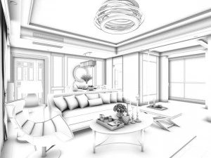 stylish avant-garde living room design 124 3D Model