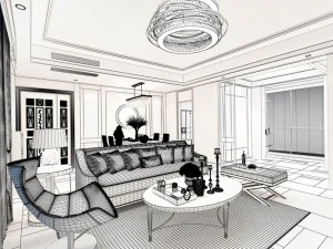stylish avant-garde living room design 124 3D Model