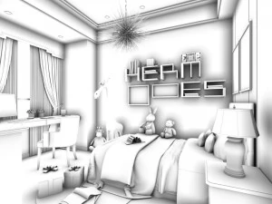 stylish avant-garde living room design 124 3D Model