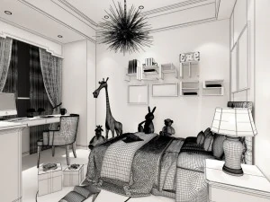 stylish avant-garde living room design 124 3D Model