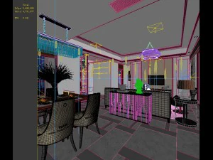 stylish avant-garde living room design 124 3D Model