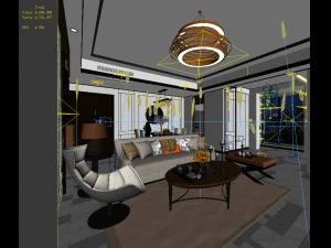stylish avant-garde living room design 124 3D Model