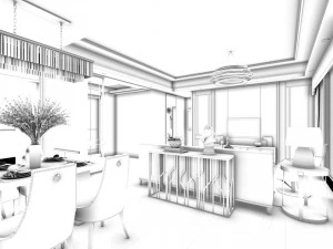 stylish avant-garde living room design 124 3D Model